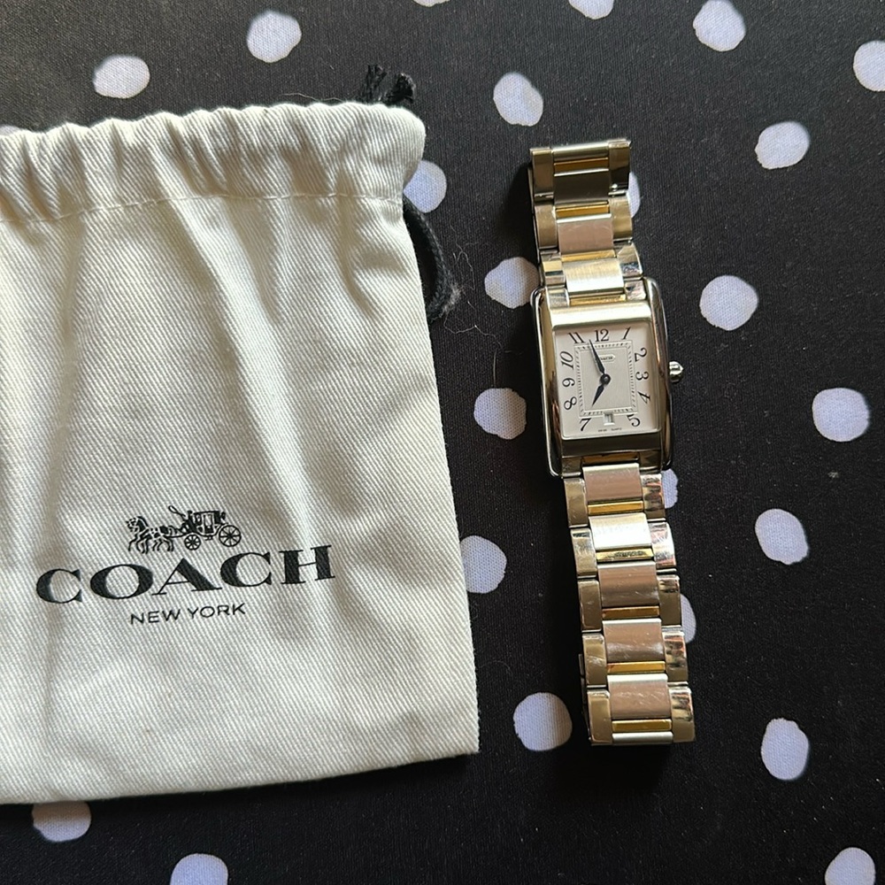 Authentic Mens Coach Silver and Gold Watch